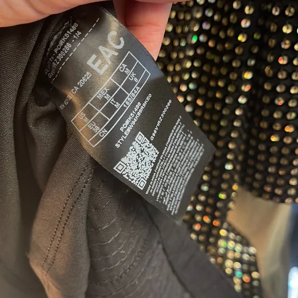 NWT GUESS Black Sequin Long Sleeve Mini Dress Size Medium - Picture 6 of 7